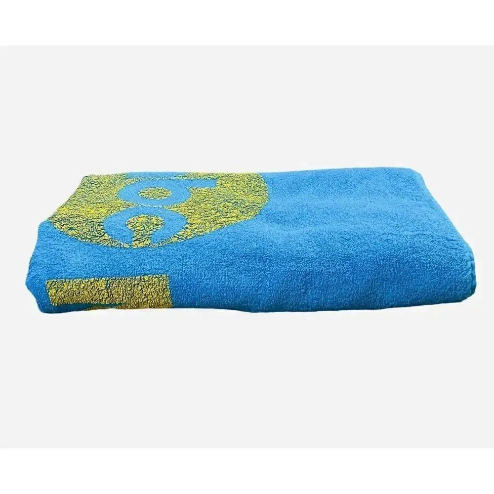 RARE Good Morning America Blue Cotton Beach Towel 60 x 35 ABC Logo Terry Town